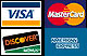 Visa, Mastercard, Discover, Amex